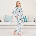 thumbnail image 6 of Fluffy Pajamas Set Fuzzy Winter Warm Pj Sets Pullover Tops and Long Pants Soft Gray Leaves Medium, 6 of 8