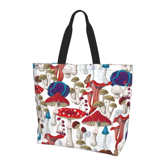 Yiaed Colorful Mushrooms (2) Print Handbag for Women Tote Purse Shoulder Bag Large Fashion Hobo Purse Handbag Shopping Tote