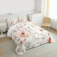 thumbnail image 4 of Manfei Colorful Country Floral Queen Comforter Set,Rustic Natural Plant Bedding Sets,White Pink Bedding Comforter Set For Girls Kids,Super Cozy Room Decor Reversible,3 Pieces, 4 of 9