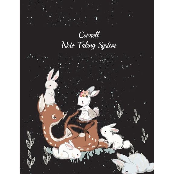 Cornell Note Taking System : Cute Black Color Cover, Note Taking Notebook, Cornell Note Taking System Book, Us Letter 120 Pages Large Size 8.5 X 11 School and College Ruled Notebooks