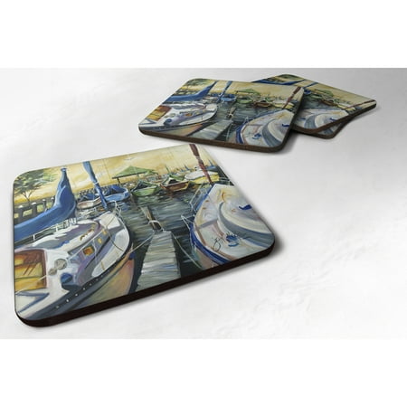 

Carolines Treasures JMK1231FC Seven Boats Sailboats Foam Coaster Set of 4 3 1/2 x 3 1/2 multicolor