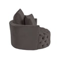thumbnail image 3 of ACME Chaise d'Appoint Zunyas avec Pivot en Velours Gris, 3 of 6