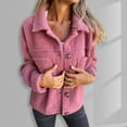 thumbnail image 6 of Winter Women Jacket with Double Pockets Thick Fleece Button Closure Cardigan Long Sleeves Warm Windproof Heat Retention Outdoor Coat, 6 of 8