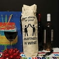 thumbnail image 4 of Drawstring Ribbon Winebag, 5.375 inches x 14 inches, Partners, 4 of 5