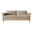 thumbnail image 2 of Castle Place Comtemporary Glam Velvet Upholstered Sofa, Beige, 2 of 7