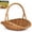 L, variant on Garden Harvest Basket, Handwoven Wicker Rattan Picnic Basket with Handle, Boat Shaped Round Multipurpose Woven Storage for Vegetables Fruits Flowers Bread Portable Basket