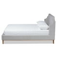thumbnail image 4 of Baxton Studio Adelie Modern Glam Light Grey Velvet Fabric Upholstered Walnut Brown Finished Wood King Size Wingback Platform Bed, 4 of 9