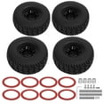 thumbnail image 2 of 6 Spoke Rubber Tires, Durable 2.2 Flat Pattern Exquisite Black 4PCS Plastic Wheel Rims Rubber Tires  for Typhon, 2 of 8