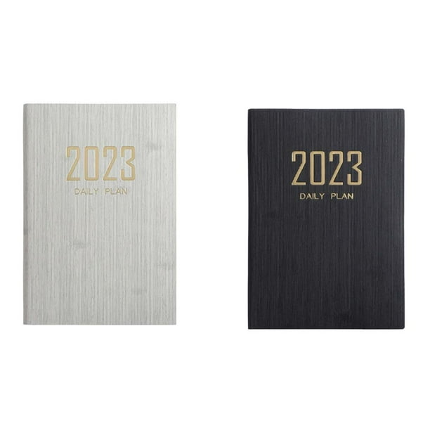 2x Cuaderno Portátil Diario Mensual Agenda Hábitos Gestión Del Tiempo Diario A5 Plan Diario 2023 negro Macarena almohadillas para escribir cuadernos