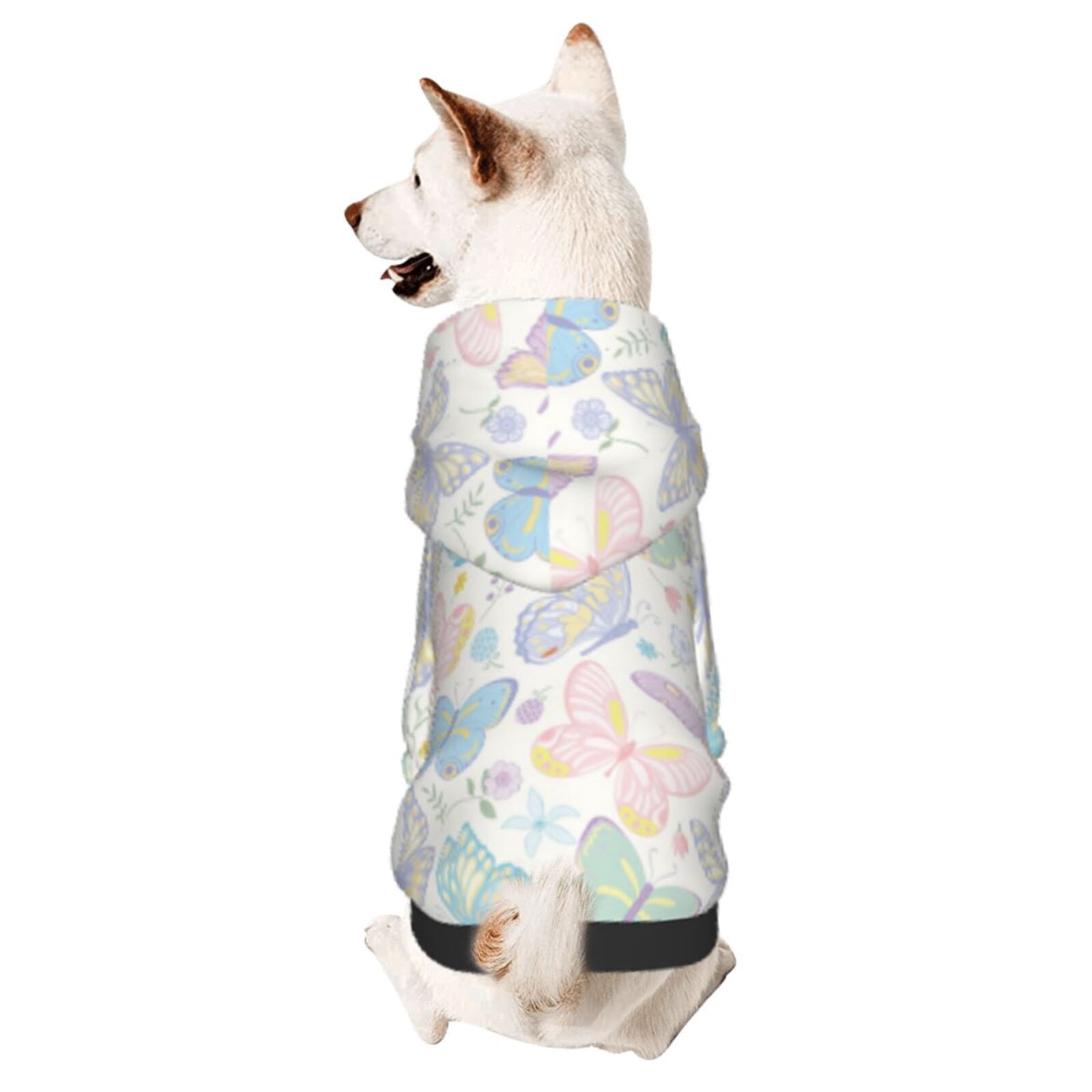 Sikiie Colorful Butterfly Print Dog Hoodie,Dog Clothes,Dog Sweatshirt ...