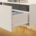 thumbnail image 6 of OXYLIFE Floating LED TV Stand with Drawers, Wall Mounted Entertainment Center with Storage and LED Light, White, 6 of 8