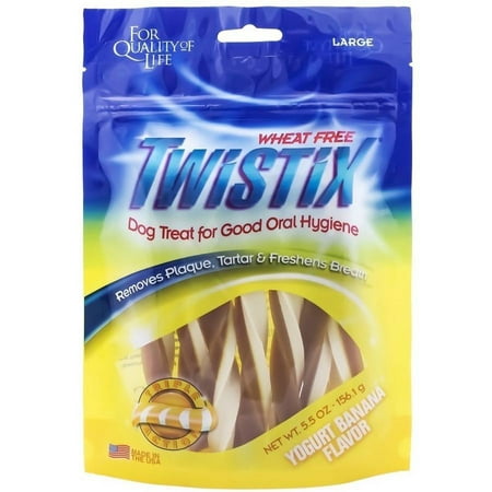 Twistix Dental Treats Yogurt & Banana Flavor, Large, 5.5