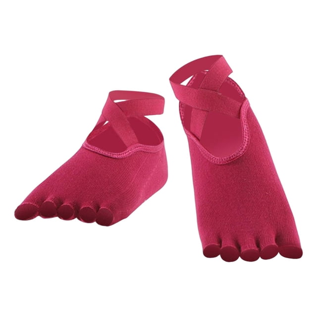 Calcetines antideslizantes sin dedos Soledad para mujer Yoga Barre Pilates Fitness gimnasio deporte Ballet ROJO