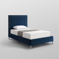 thumbnail image 6 of Inspired Home Raffaele Velvet Platform Bedframe Full Size Nailhead Trim, Navy, 6 of 9
