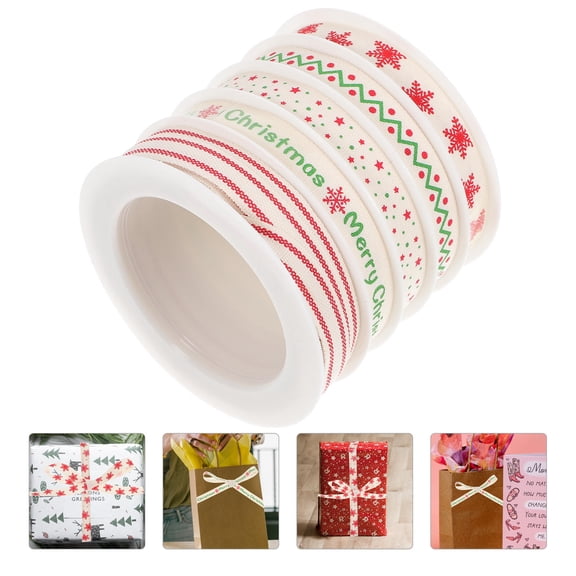 KONTONTY Cotton Ribbon for Christmas Wrapping and Craft Decorations