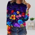 thumbnail image 1 of Pntutb - Camiseta holgada con estampado de moda para mujer, blusa de manga larga, cuello redondo, tops casuales Pntutb Pntutb-6830, 1 of 5