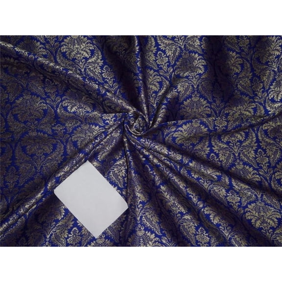 brocade FABRIC royal blue and gold 56quot;