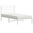 thumbnail image 4 of vidaXL White Twin Metal Bed Frame with Headboard & Slats, No Mattress, Easy Assembly, 4 of 4