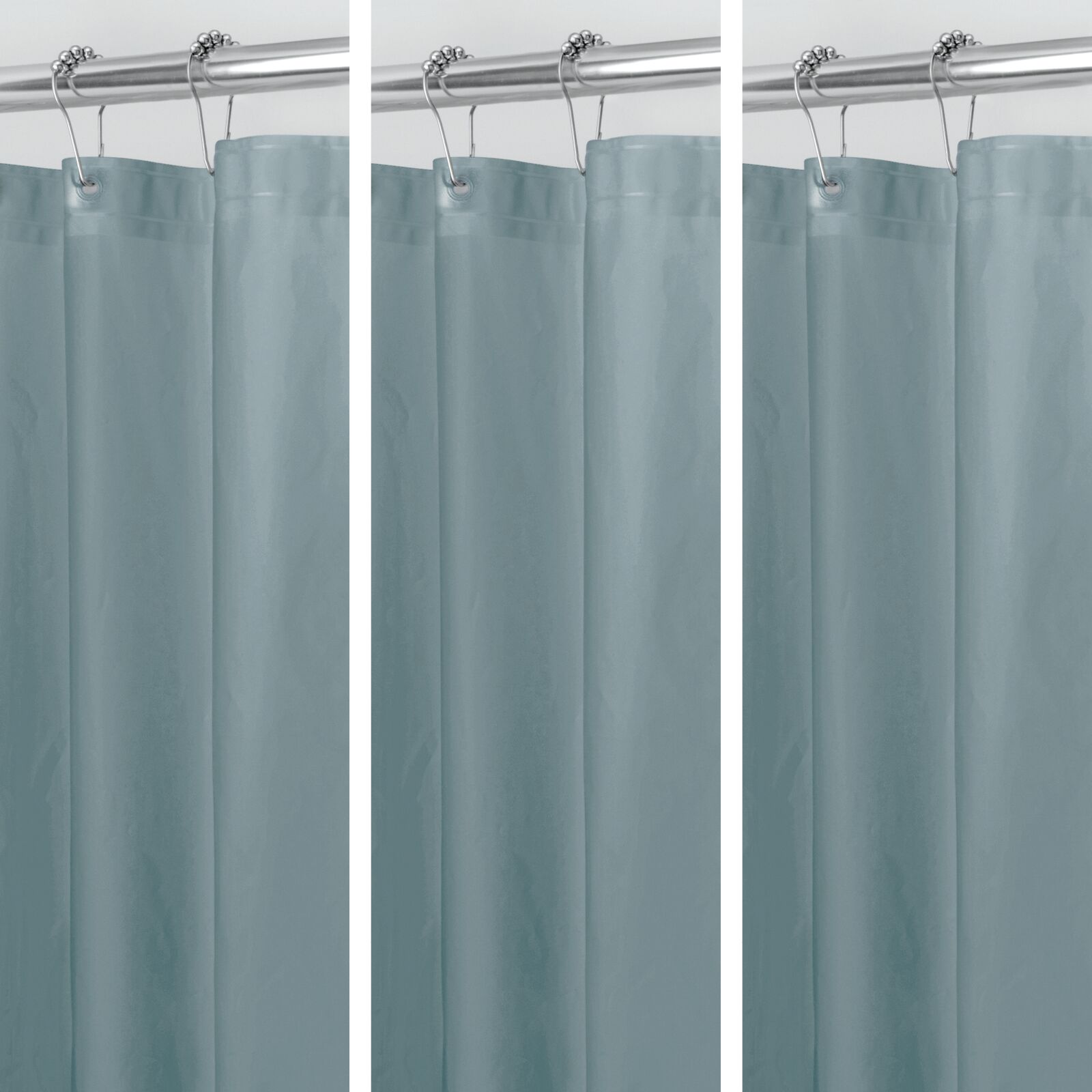 mDesign Plastic Transparent Shower Curtain Liner WaterResistant, PEVA, 3Gauge, No Odor