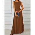 thumbnail image 2 of Mengpipi Womens Dresses Sleeveless Elegant Crew Neck A-Line Maxi Dresses S-XXL, 2 of 5
