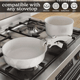 thumbnail image 6 of Stackable Cookware Set with Removable Handle Oven and RV Safe Pots and Pans Cream Diamond Original, 6 of 6
