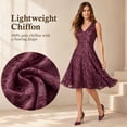thumbnail image 4 of Alvantor Summer Dresses for Women, Sleeveless V-Neck Fit and Flare Poly Chiffon Dress, Burgundy, 4 of 8