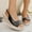 Black, variant on Womens Wedge Sandals Mid Heel Platform Sandals for Women Dressy Summer Comfortable Sandals Strappy Sandals for Women Walking Sandals White 7(39)