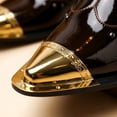 thumbnail image 3 of Men's Metal Toe Cap Chelsea Boots, Pointed Toe Ankle Boots, Formal Dress Boots Punk Rock Style Pointed Toe Boots, 3 of 6