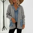 thumbnail image 2 of Casual Long Sleeve Knitted Cardigan Sweater Open Front Outerwear Coat With Two Piece Design Comfortable Loose Fit Cardigan Sweaters for Women, 2 of 2