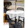 thumbnail image 4 of Outdoor Tablecloth with Umbrella Hole and Zipper, Pink Valentine's Day Square Table Cloth 54x54 Inch Waterproof Tablecloth, Romantic Roses Spring Floral Picnic Table Cover for Patio Camping, 4 of 7