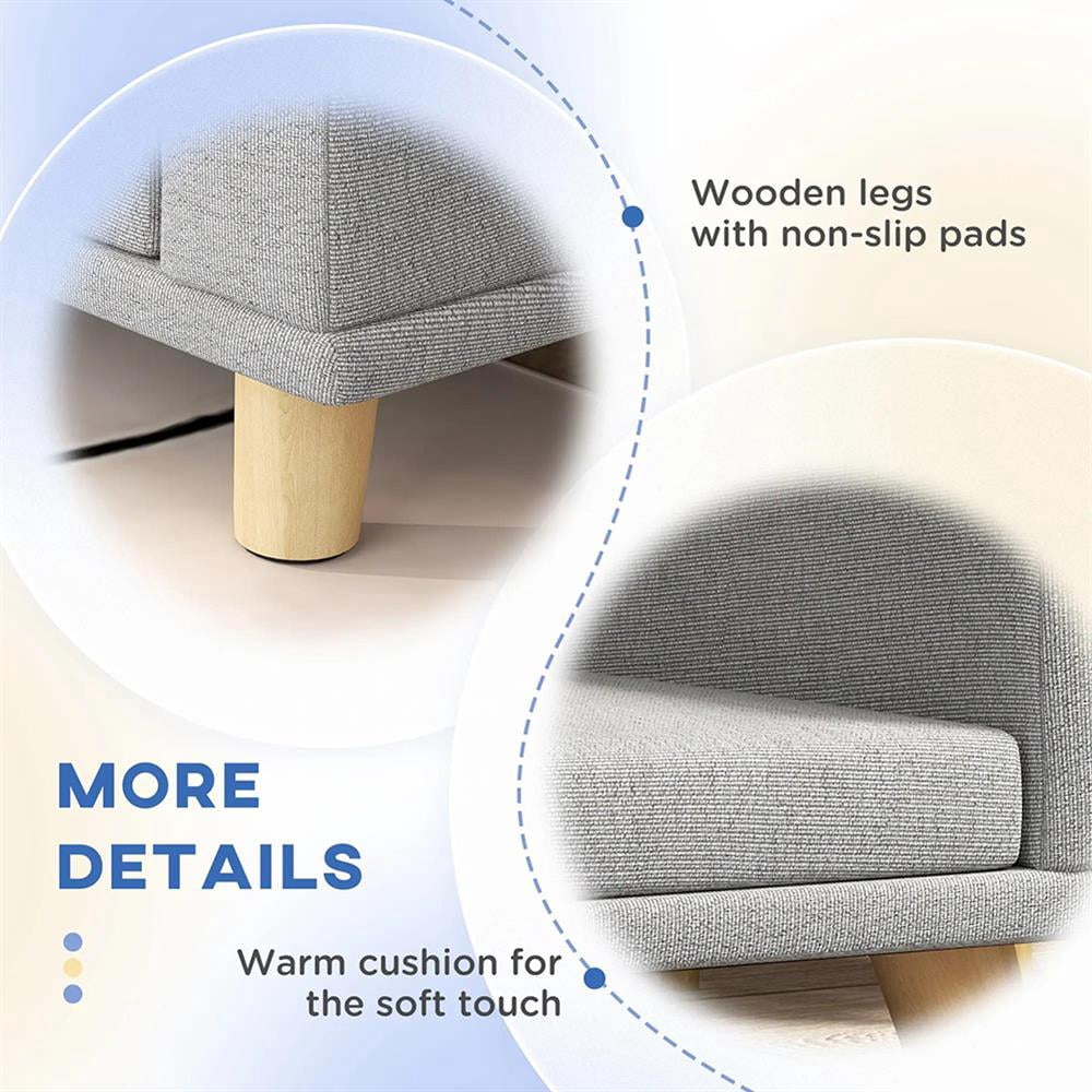 Topcobe Dog Sofa Couch Bed with Washable Cushion for Large Dogs, Cats, Indoor Dog Beds & Furniture, Gray