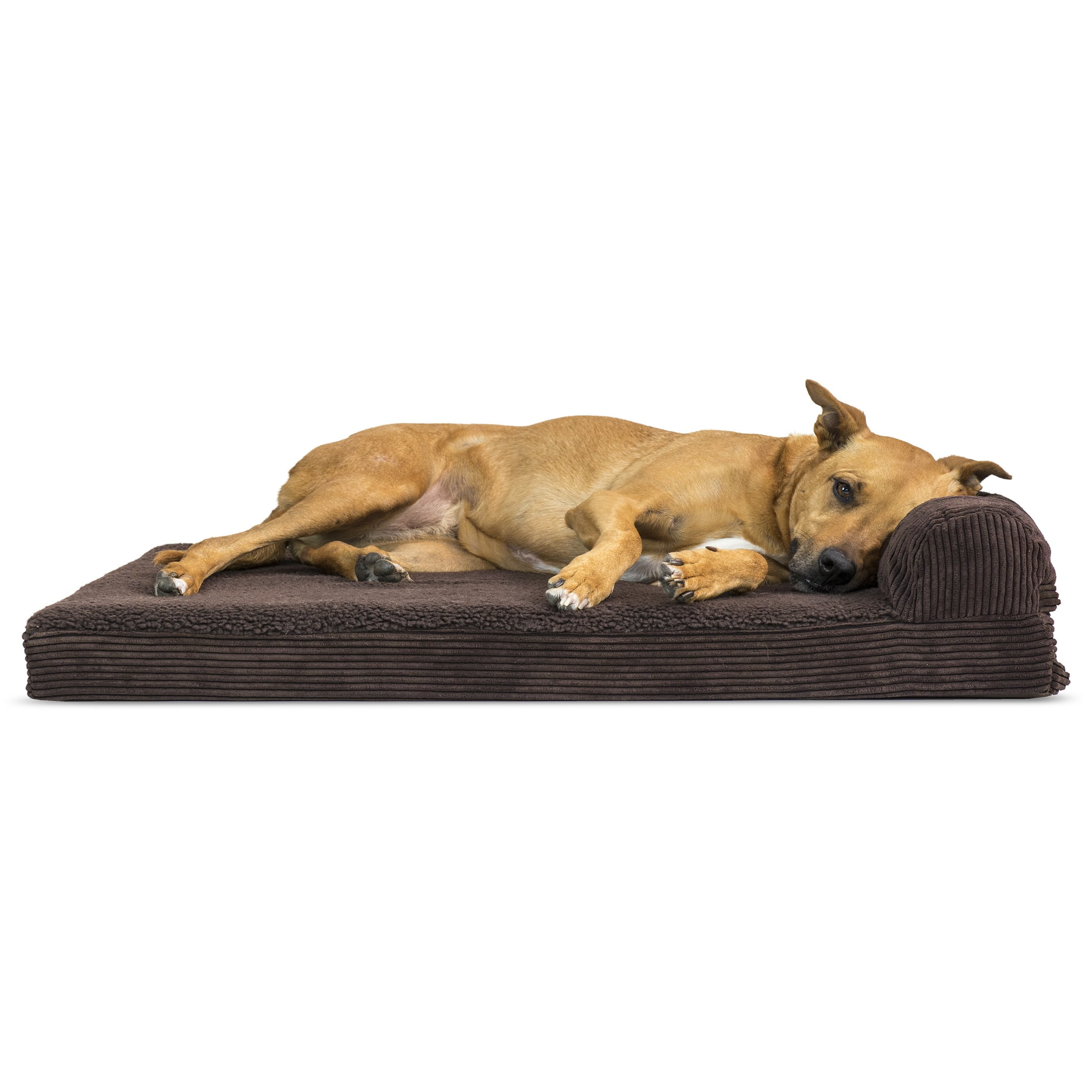 Espresso Deluxe Orthopedic Faux Fleece /& Corduroy Chaise Lounge Living Room Couch Pet Bed w// Removable Cover for Dogs /& Cats Furhaven Pet Dog Bed Jumbo Plus