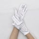 thumbnail image 1 of Xiao Hua Guantes cortos de satén para mujer, para niño y adulto, para boda, fiesta, hasta la muñeca, para vestido, ópera, color blanco, 1 of 4