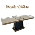 thumbnail image 5 of MDQMD 78.7" Rectangle Extendable Dining Table for 6-10 People Modern Expandable Kitchen Table with black Pedesta Base Brown veneer Particle Board Space Saving Design, 5 of 12