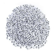 SEWCHICS 500 Pieces White Square Letter Cube Beads for Jewelry Making, Bracelets, Crafts, and