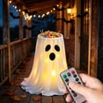 thumbnail image 4 of Halloween Ghost Decorations Outdoor with Candy Bowl, Light up Ghost Candy Bowls Holder Remote Control, Ghost Candy Bucket Stand Decor for with Lights for Yard Front Door Party, 4 of 6