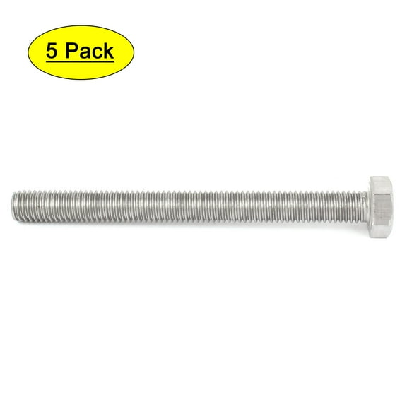 Unique Bargains M8 x 85mm A2 Stainless Steel Fully Threaded Hex Hexagon Head Screw Bolt 5 Pcs