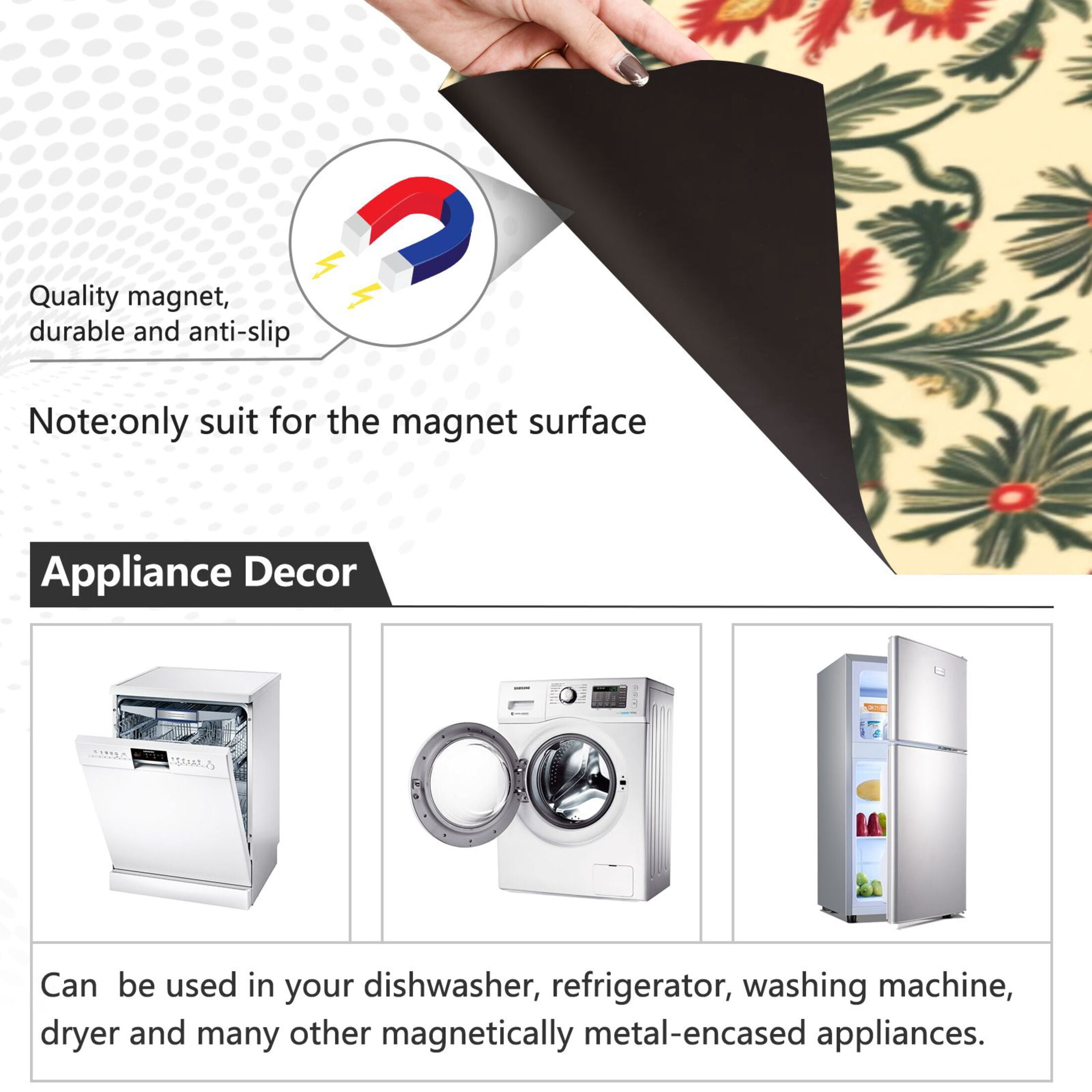 Dishwasher Magnetic Sticker 23x26 Inch Refrigerator Magnetic Sticker Washing Machine Magnetic Sticker Kitchen Panel Magnetic Sticker Home Decor Christmas Style Snowflakes