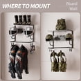 thumbnail image 6 of Motorcycle Helmet Holder Wall Mounted, Helmet Holder Wall Mount with Helmet Rack, Motorcycle Helmet Rack for Most of Helmet and Clothes, 6 of 17