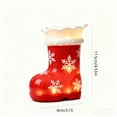 thumbnail image 2 of Red Christmas Stocking Night Light Ornament with Built-in LED, 4.53 in, Plastic and Metal Construction, Push-Button Operation, 2 of 7