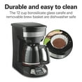 thumbnail image 6 of Hamilton Beach 12-Cup Programmable Drip Coffee Maker Machine with Glass Coffee Pot, Cafetera, Black, 6 of 8