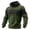 04#Green, variant on Men's Waffle Color Block Hoodie, Long Sleeve Drop Shoulder Drawstring Hooded Sweatshirt , Fall Loose Fit Casual Pullover Top with Pocket Black M