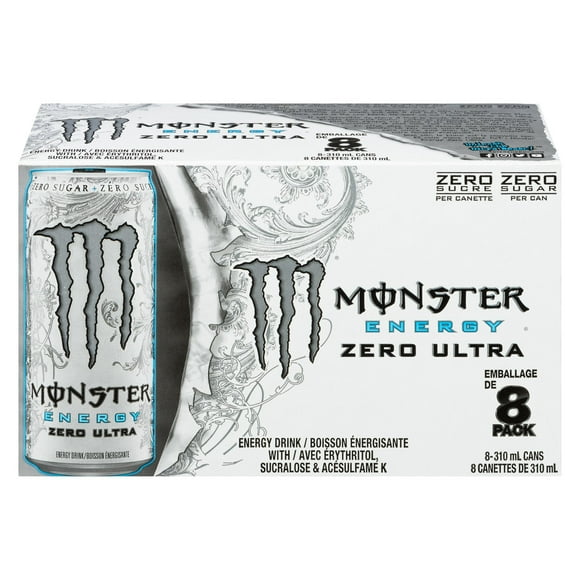 MONSTER ENERGY Zero Ultra, canette de 310 mL, emballage de 8 canettes 8 x 310mL