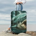 thumbnail image 3 of Lsque Abstract Geometric Shark Printed Luggage Cover, Travel Luggage Protector,Scratch and Dirt Resistant, Fits 18-32 Inch Luggage - X-Large, 3 of 9