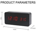 thumbnail image 2 of Rawiri Wooden Digital Alarm Clock, Bamboo Wood Red Light, 2 of 5