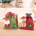 thumbnail image 2 of 2 bolsas de regalo de Navidad, bolsa de regalo de Papá Noel, muñecos de nieve, diseño de muñeca sin rostro con lazos de cinta, bolsas de regalo de Navidad, lino y algodón, reutilizables, para fiesta de cumpleaños, Navidad (diseño 1-muñeco de nieve) oso de fresa Electrónica, 2 of 5