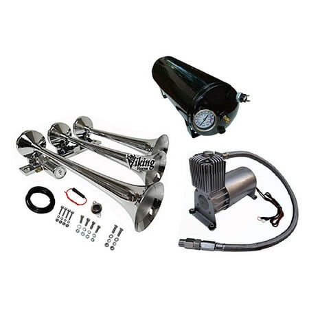 Air Horn Gasket Viking Horns V107C-3/1007 Loud 145 Decibels Three Trumpet Train Air Horn System Kit ()
