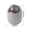 thumbnail image 4 of Small Trash Can with Lid, Mini Trash Can for Bathroom, Office and Bedroom, Small Bathroom Garbage Can with Swing Top, Compact Waste Basket for Desk, Dorm & Home, Gray - Xuniizn, 4 of 7