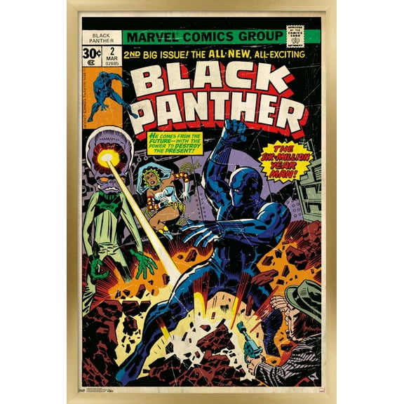 Marvel Comics - Black Panther - Cover #2 Wall Poster, 14.725" x 22.375", Framed