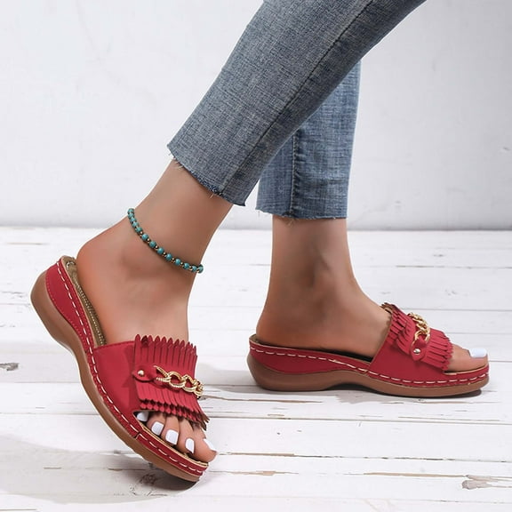 Hvyesh Wedge Sandals for Women Casual Summer Open Toe Sandals Comfy Hollow Out Sandals Fashion Breathable Sandal Size 6